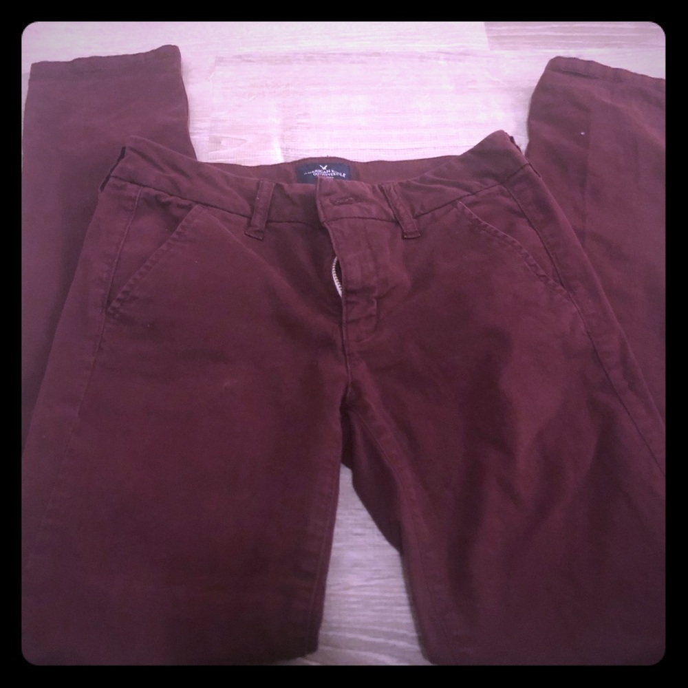 American Eagle-Burgundy Pants